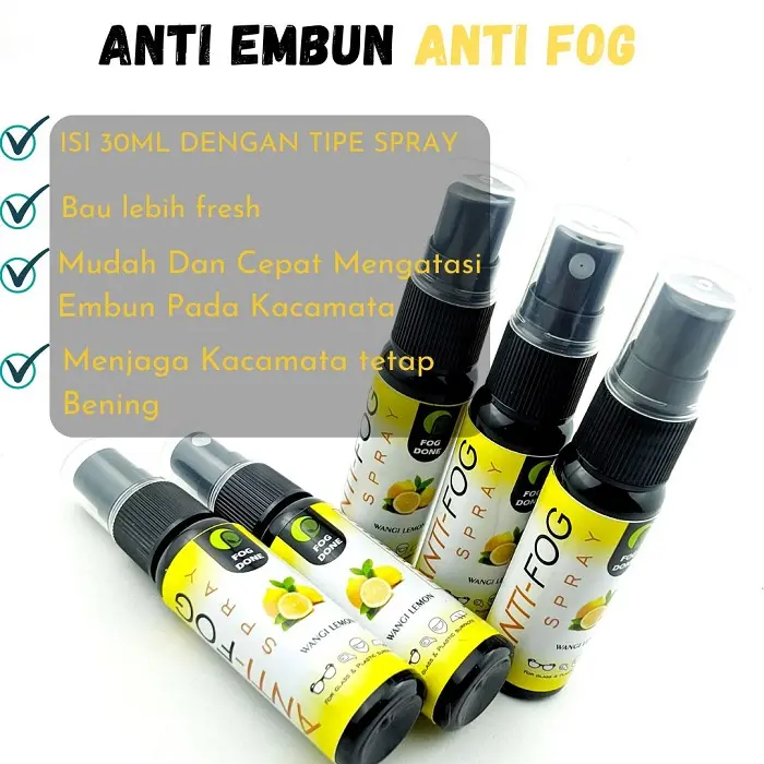Cleaner Cairan Pembersih Kacamata Spray Anti Fog Anti Embun Anti Uap kemasan 30ml Wangi Lemon 3