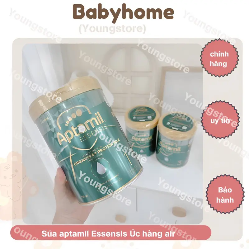Sữa Aptamil Essensis mẫu mới chữ nổi Số 1, 2, 3 Hộp 900g của Úc DATE mới Cho Bé
