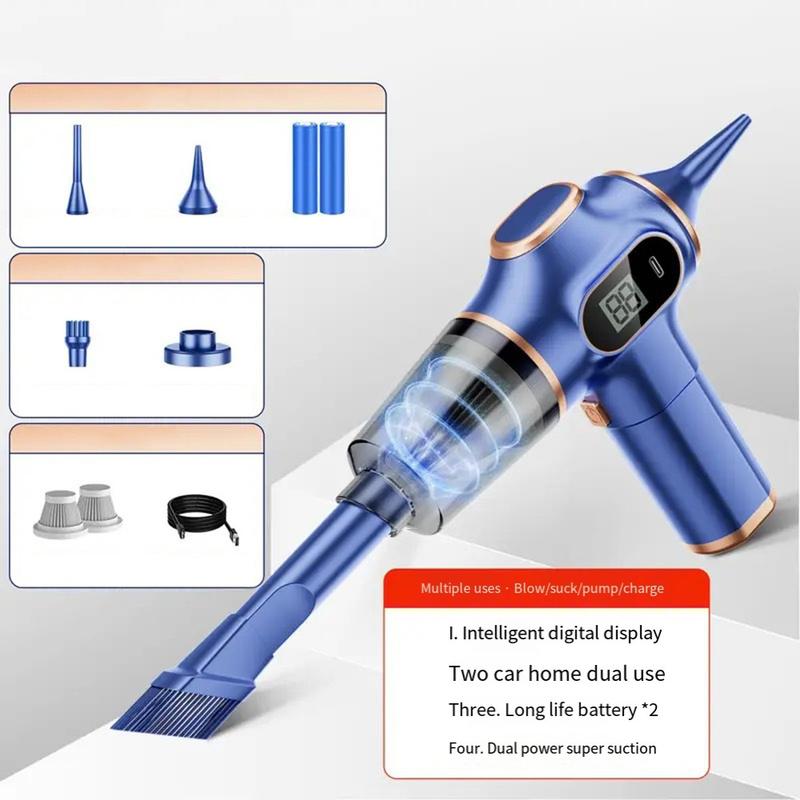 Car Vacuum Cleaner Home Appliance With Display Screen Mini Vacuum Cleaner Bule 8