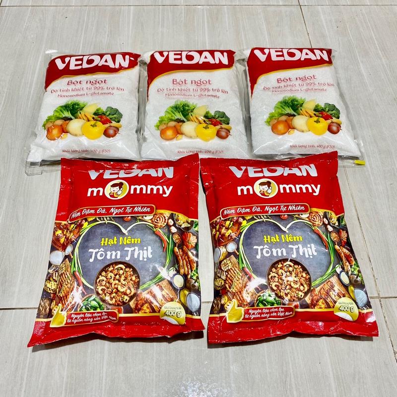 MỊN NHUYỄN COMBO 3 GÓI VEDAN 400G MỊN NHUYỄN F30 + 2 GÓI HẠT NÊM VEDAN TÔM THỊT 400G. Gia Vị Nấu Ăn Trong Nhà Bếp Hạt Nêm Nêm Nếm Món Ăn