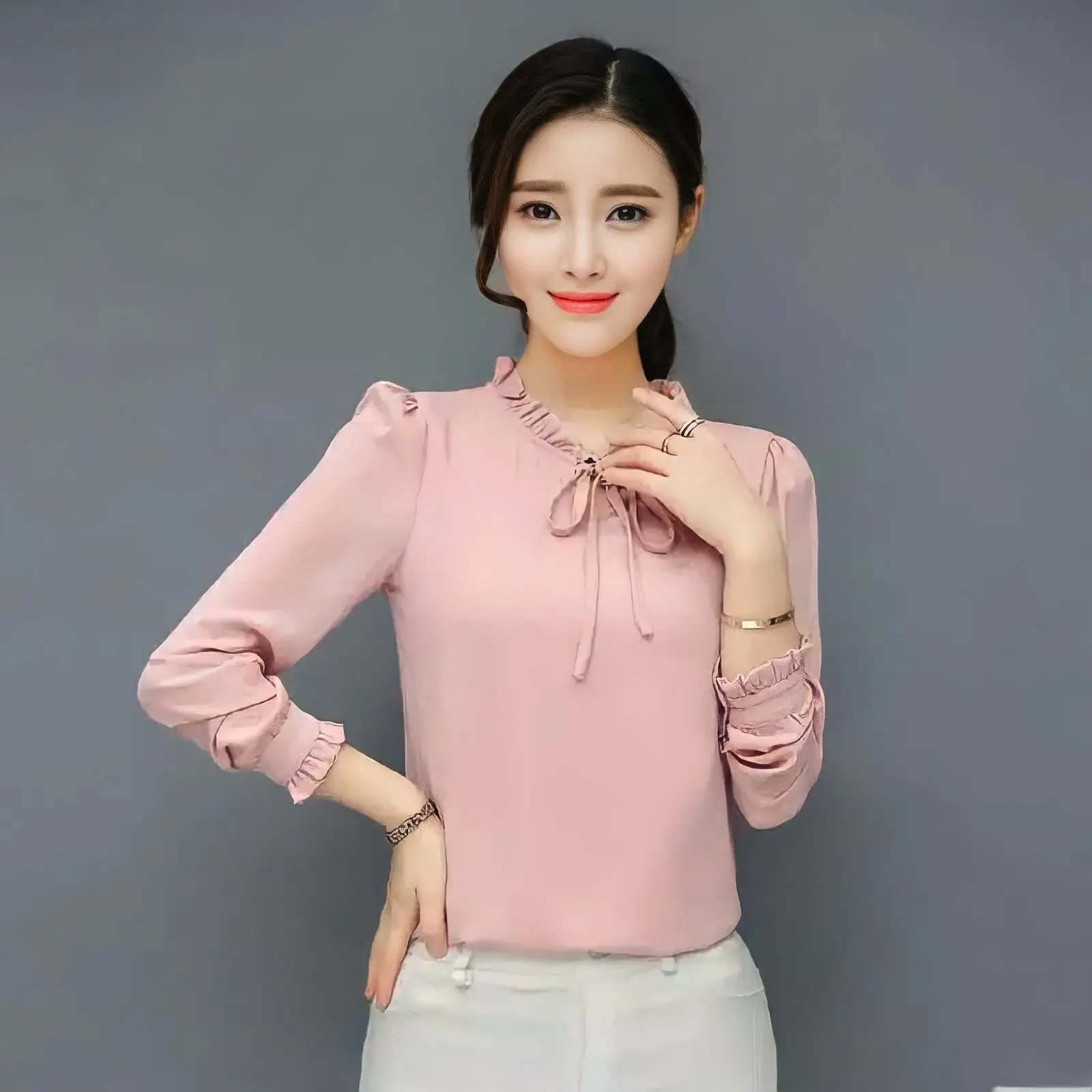 Pakaian Atasan Wanita Blus Shakila - Blus Wanita Model Korean Tali Kerut baju kerja cewek  katun