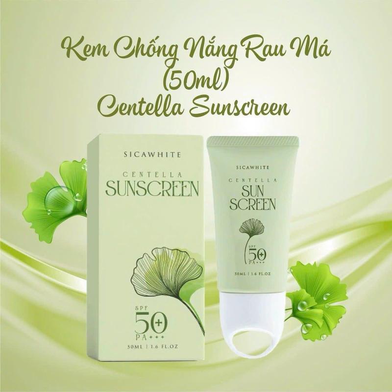 Các loại kem chống nắng: Kem chống nắng rau má sica white, kem chống nắng cellio, chống nắng MQ skin