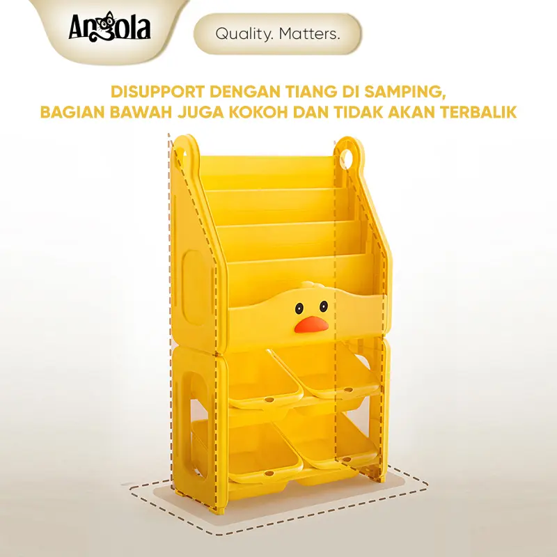Angola Shop Rak Buku Anak Model Bebek 4 Tingkat C01/C02 Baby Duck Bookshelf Rack/Tempat Penyimpanan Buku dan Laci Mainan Anak Lemari Snack 6