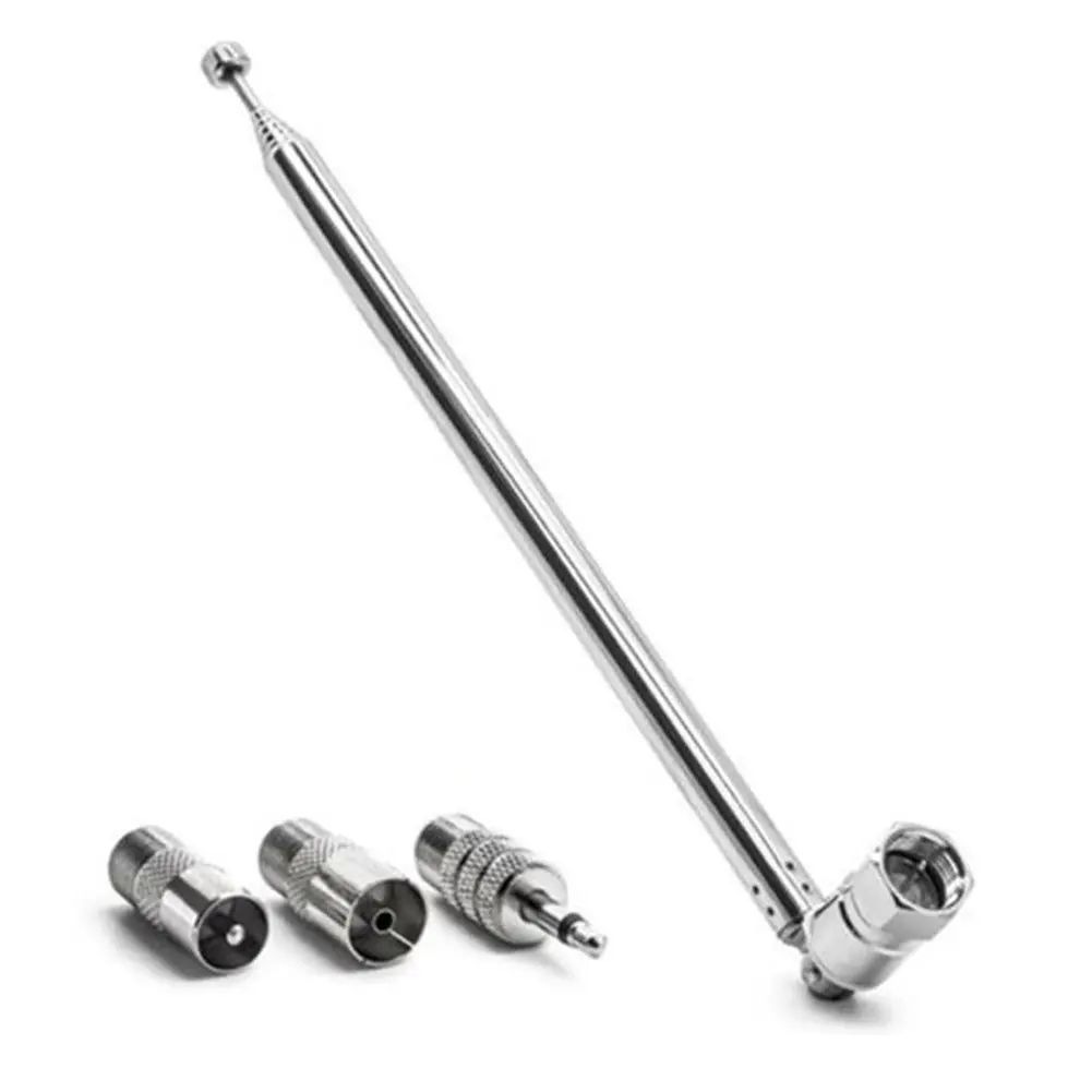 Overseas shipment Rod Antenna 3.5mm Adapter FM Radio Antenna Replacement Telescopic Screw F Type Male Plug Connector AV Stereo Receiver