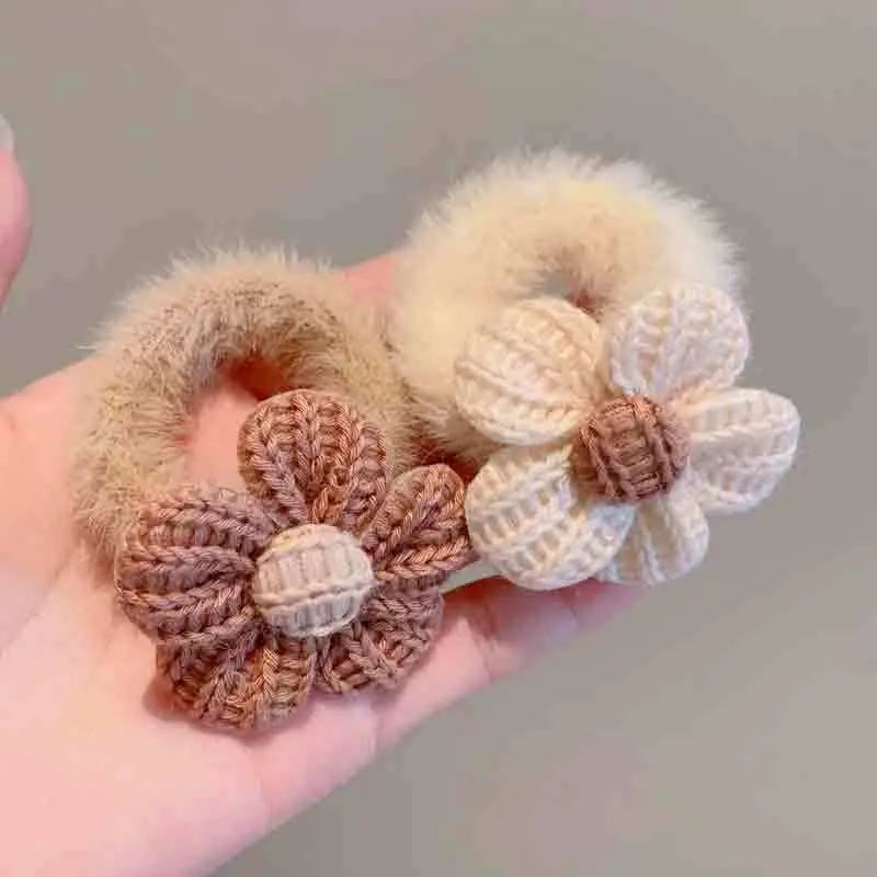 Dây Buộc Tóc Đuôi Ngựa Hoa Kaki, 1 Cái