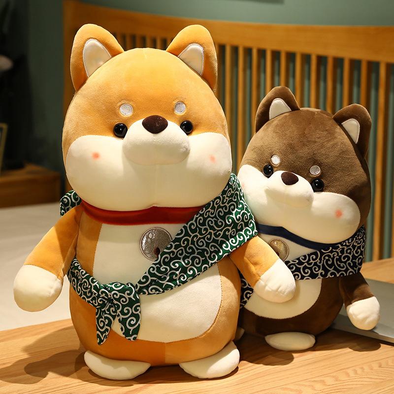 Gấu Bông Chó Shiba Đeo Khăn Vải Phong Cách Nhật Nghộ Nghĩnh Thú Bông Thú Nhồi Bông Đồ Chơi Toy 