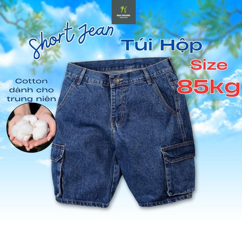 Quần short jean nam Thái Khang loại quần jean túi hộp dành cho nam trung niên chất dày dặn QUAN03 Menswear Pants