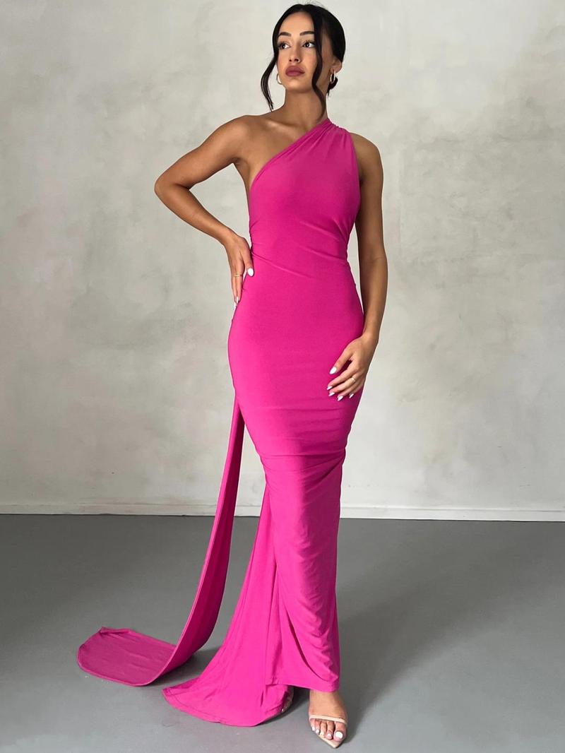 Product Introduction of Women's Plain Ruched O-ring Backless Halter Neck Bodycon Dress, Party Dresses for Women, Summer Clothes Women, Elegant Maxi Dress for Evening Party Club, Ladies Summer Clothes, Homecoming Dresses 7