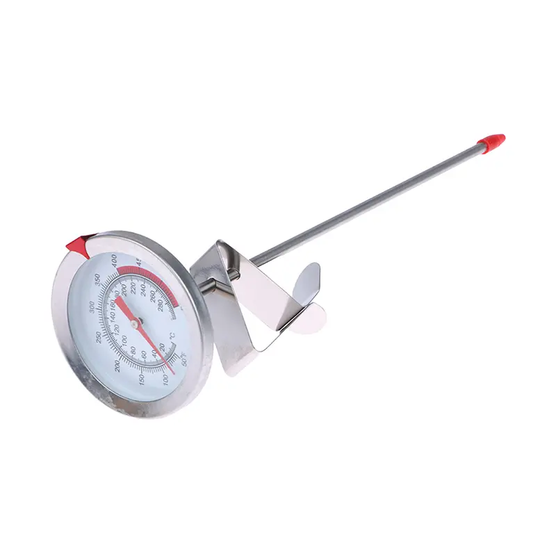 Termometer kuar poket keluli tahan karat, untuk BBQ, daging, meter suhu makanan, LRR