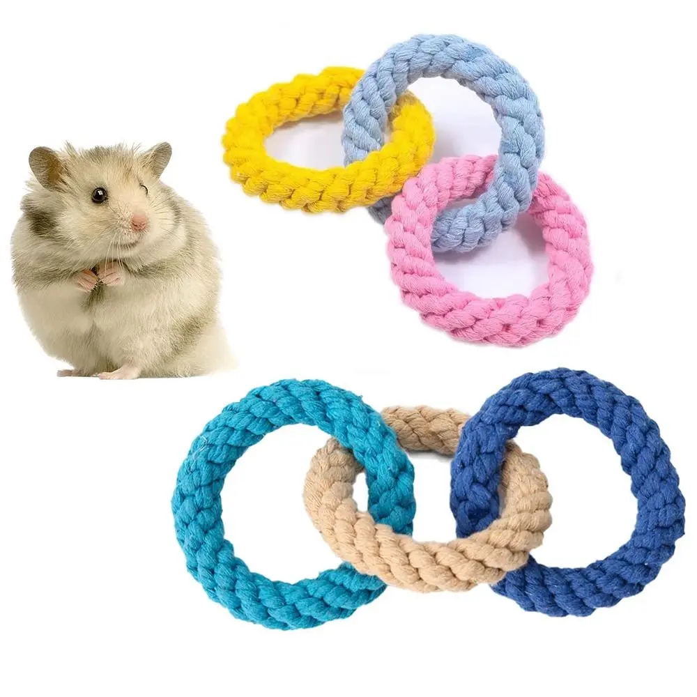 DIY Small Pets Play Toys Set Cotton Rope Swing Toy Climbing Rope Toys ...