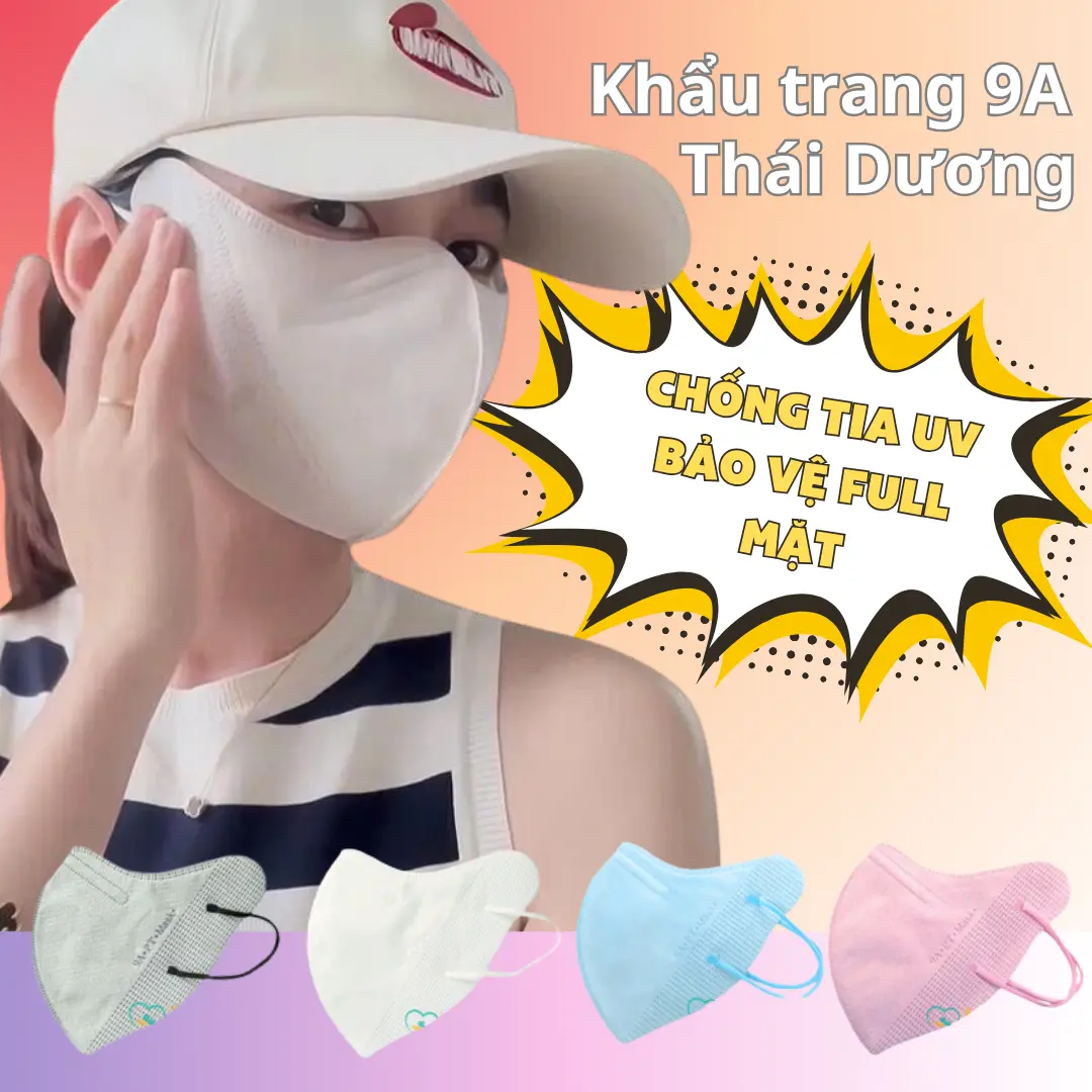 Combo 100 Khẩu trang 9A full mặt 5 lớp kháng khuẩn, kháng tia UV. Chống nắng toàn diện cho nam, nữ. 9a Thái Dương che kín mặt chống nắng kháng bụi bẩn-Phụ Kiện, Accessories 9a khẩu trang che 2 bên má