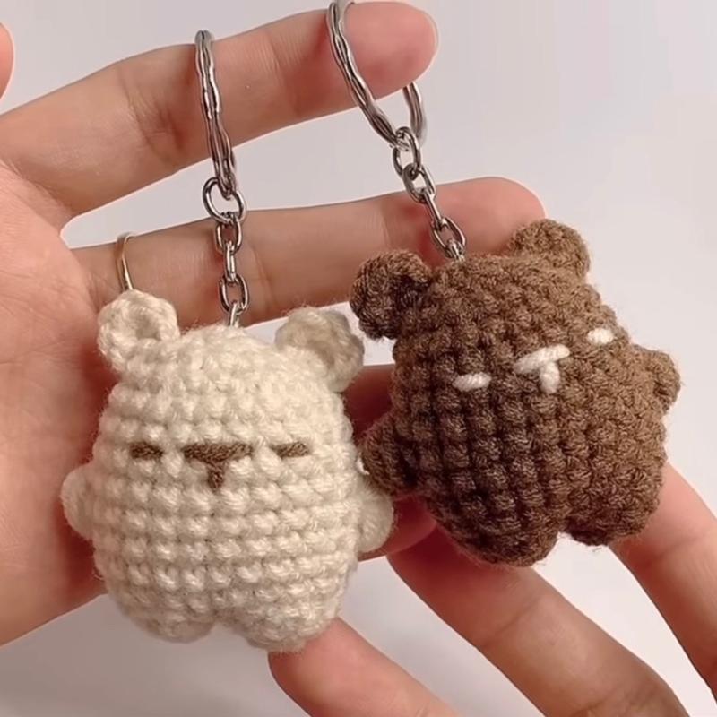 DIY Gói nguyên liệu móc móc khoá gấu đáng yêu - CÓ VIDEO TIẾNG VIỆT - tự tay móc len