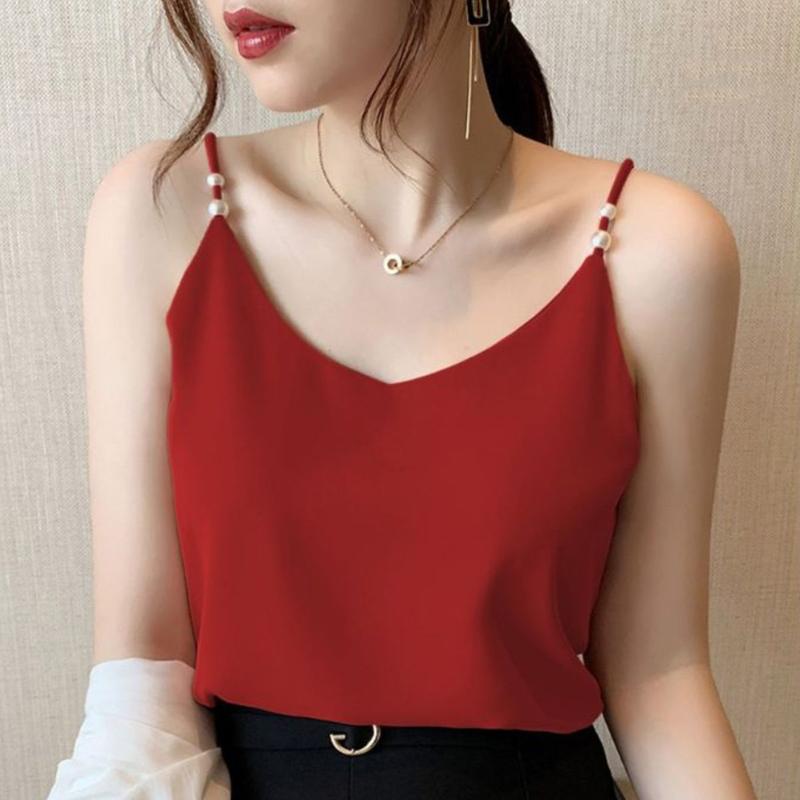 Áo hai dây nữ kết ngọc, Áo 2 dây mặc trong vest/blazer chất vải lụa satin cao cấp thoáng mát - Shop Chân Váy Công Sở -Women tank top nu yếm hở lưng tube 3 lỗ