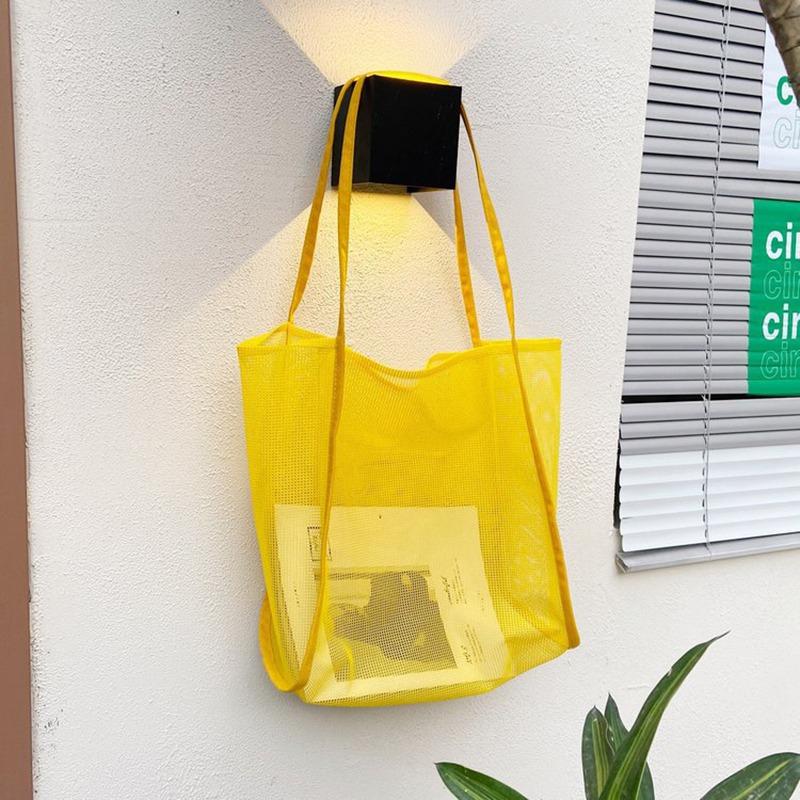 Product Introduction of Women Mesh Beach Travel Shoulder Bag Large Capacity Casual Totes for Holding Toys Grocery Picnic Ladies Handbag Shopping Bag 0