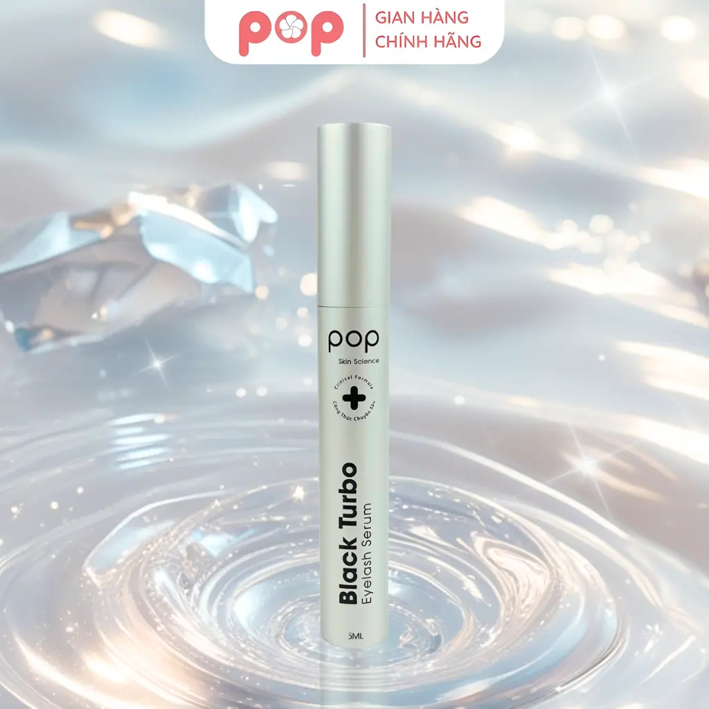 Serum Dưỡng Mi Tăng Cường Pop Black Turbo - Kết Cấu Mỏng Nhẹ, Trong Suốt, Dưỡng Mi Êm Ái - 5ml