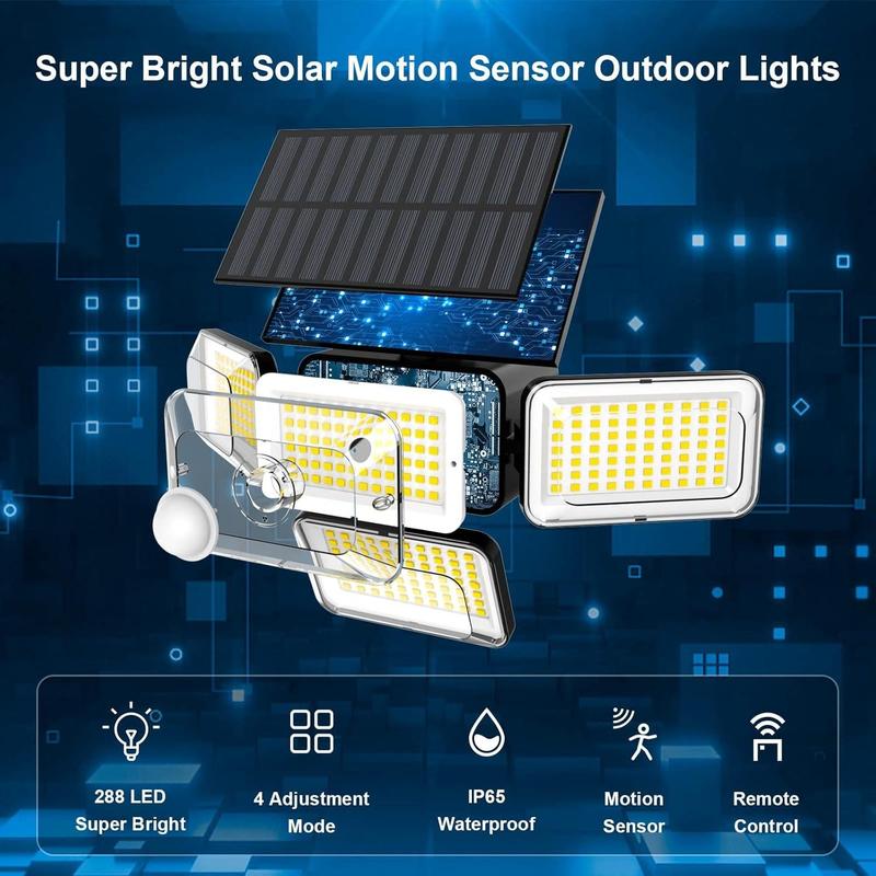 Product Introduction of Bright Solar LED Lights, Motion-Sensor Outdoor Lamp, Waterproof 4 Adjustable Modes Wall LED Light With Remote Control, Solar Lights Outdoor Wall Light for Garden Patio Yard Garage 14
