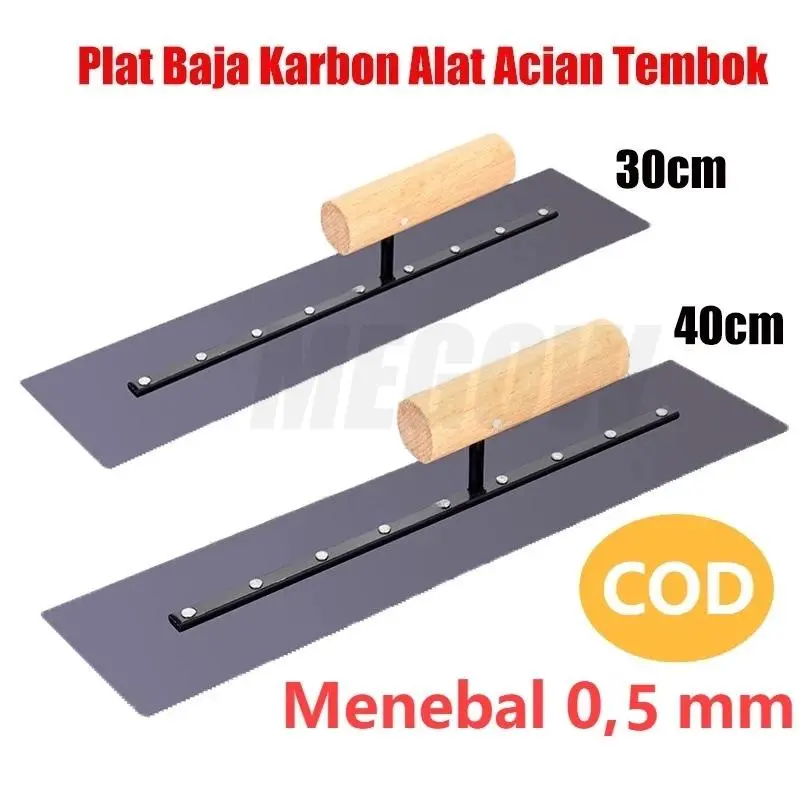 30/40 Cm Gosokan Acian Setrika Plester Dinding Roskam Plat Baja Panjang Alat Acian Tembok Baja Ringan