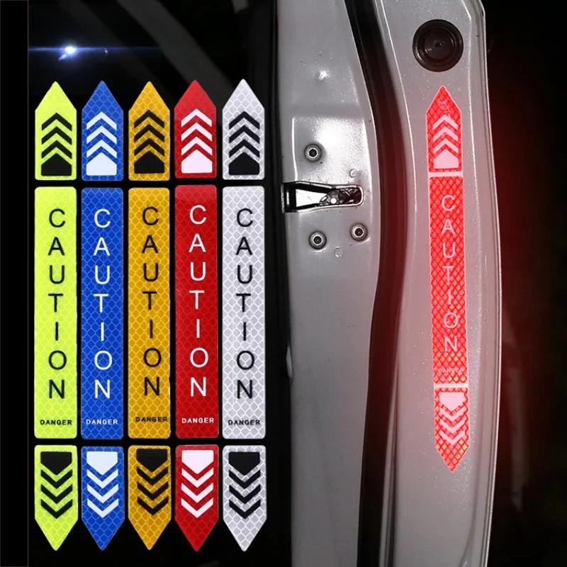 4pcs New Car Safety Warning Reflective Stickers High Brightness ...