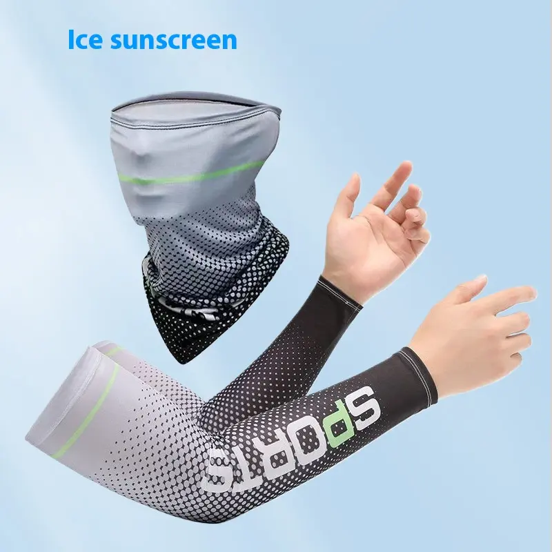Outdoor sunscreen headgear sleeve sleeve ice sleeve gradient summer ice silk sunscreen sleeve men and women riding and driving outdoor UV protection travel exercise supplies