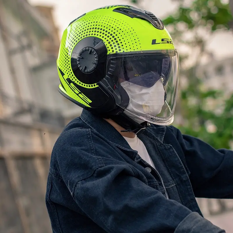 ￼Mũ Bảo Hiểm 3/4 Hai Kính LS2 OF570 Verso 3