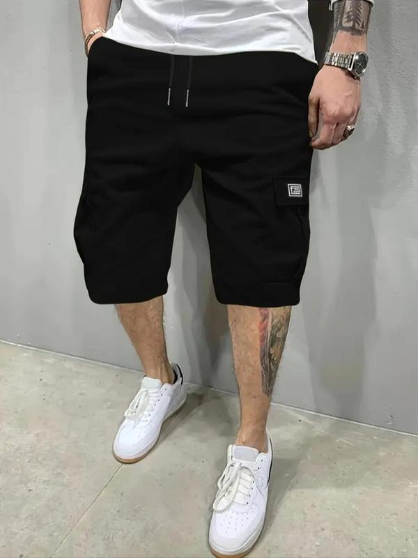 Men's Solid Pocket Cargo Shorts, Regular Fit Casual Comfy Breathable Shorts for Summer, Men's Bottoms for Daily Wear 2