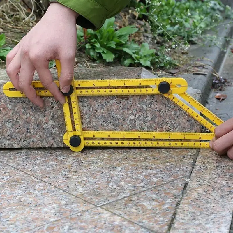 Multipurpose Folding Ruler, Durable Multi-angle Square Ruler, Collapsible Plastic Ruler, Multifunctional Measuring Tool 3