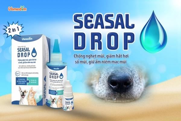 Product Introduction of Nước nhỏ mũi Seasal Drop cho chó mèo chống nghẹt mũi, giảm hắt hơi, sổ mũi và giữ ẩm niêm mạc mũi 0