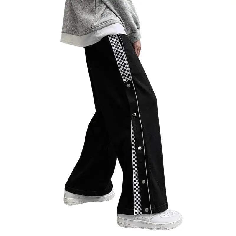 Quần caro cúc đóng from 60kg đổ vê nam nữ mặc đc Pants Đen Nhung Ong Menswear Quần Âu loopy