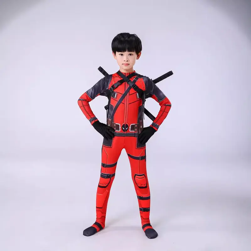 Áo Liền Quần Deadpool One-Piece Trang Phục Halloween Trẻ Em Bộ Đồ Hóa Trang Deadpool Bộ Đồ Người Lớn 2