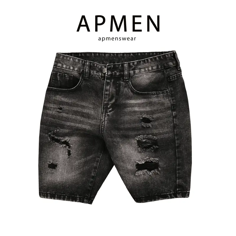 QS6A338 QUẦN SHORT JEAN NAM COTTON KHÔNG CO DÃN Menswear Có Túi 3