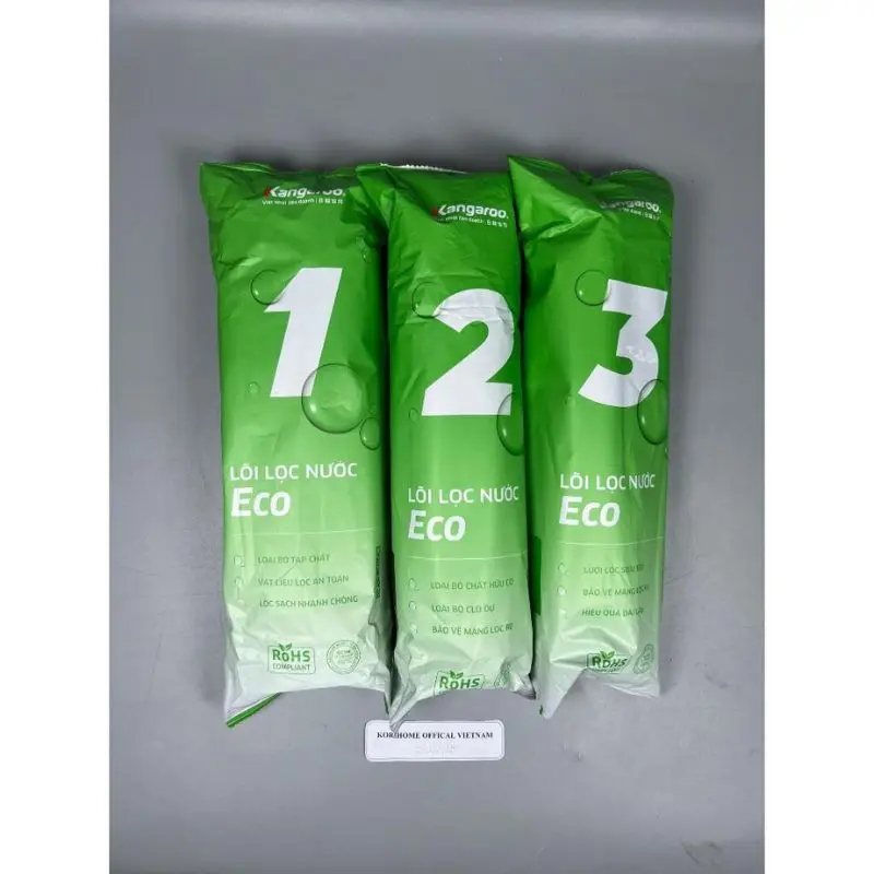 Bộ 3 Lõi Lọc Kangaroo Extra 123 Mẫu Mới 2024 Thiết Kế Vỏ Check Hàng Chính Hãng may  loc 2