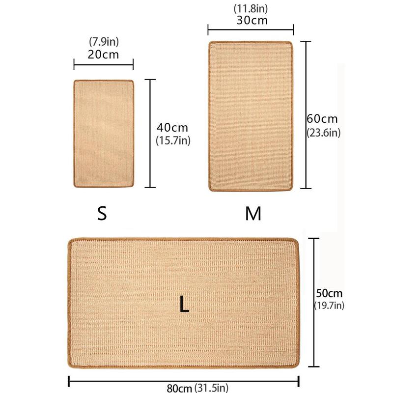 Stickable Cat Scratching Mat, Non-slip Sisal Rope Cat Scratcher Toy, Cat Scratcher Pad, Home Pet Natural Furniture Accessories 2