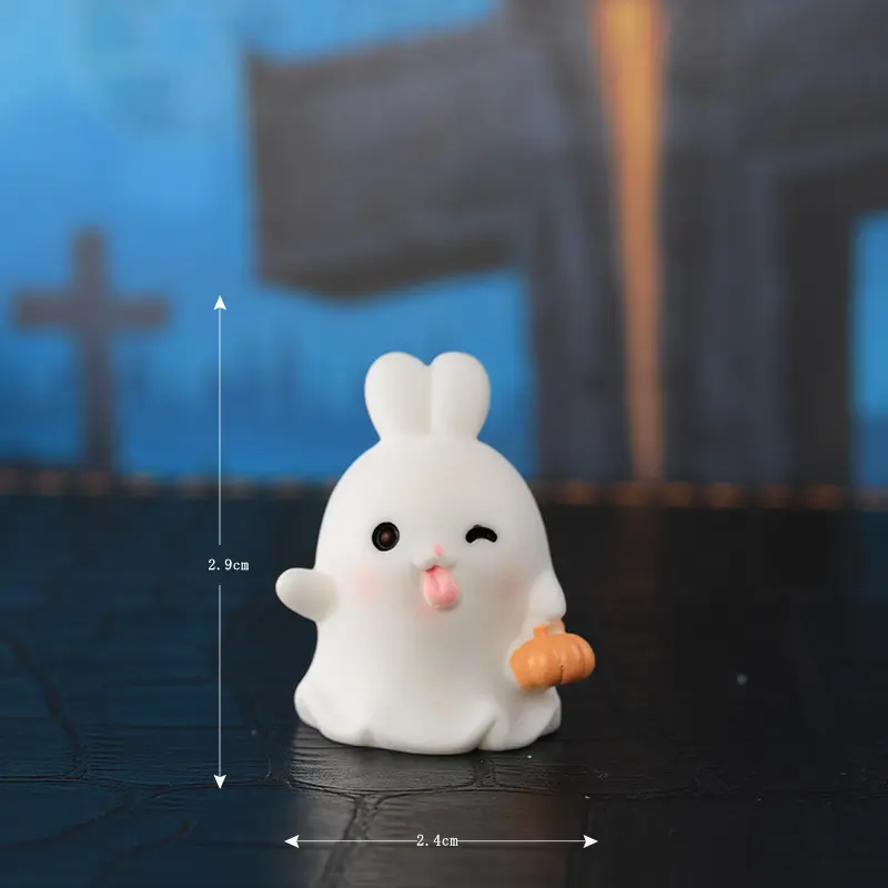 Halloween Miniature Ornaments Micro Landscape Bonsai Succulent Decoration Bunny Halloween Micro Landscape Resin Accessories