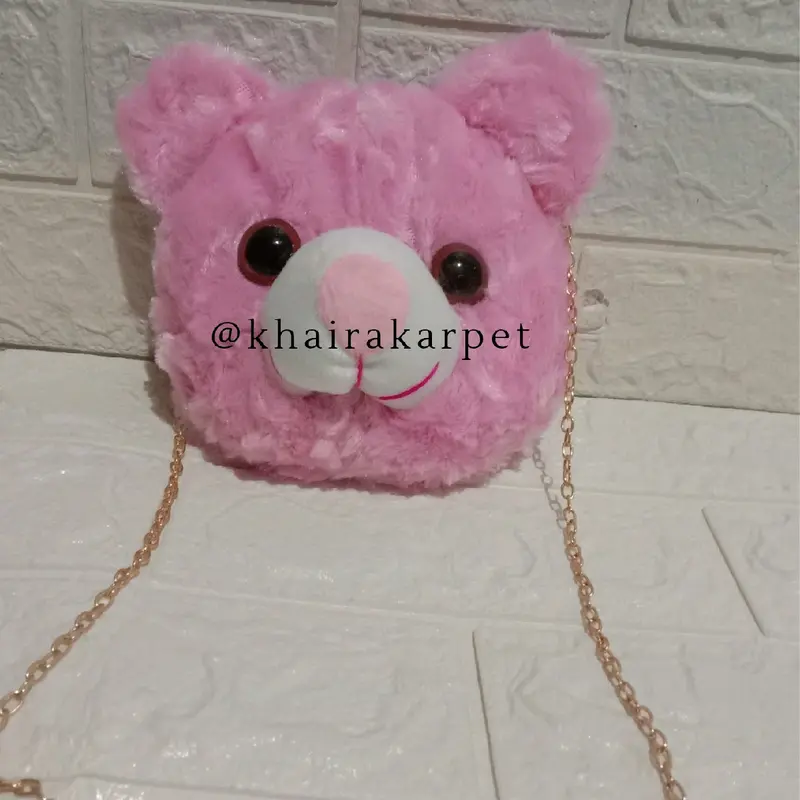 TAS SELEMPANG KEPALA TEDDY BEAR MINI / TAS SELEMPANG ANAK-ANAK MURAH 5