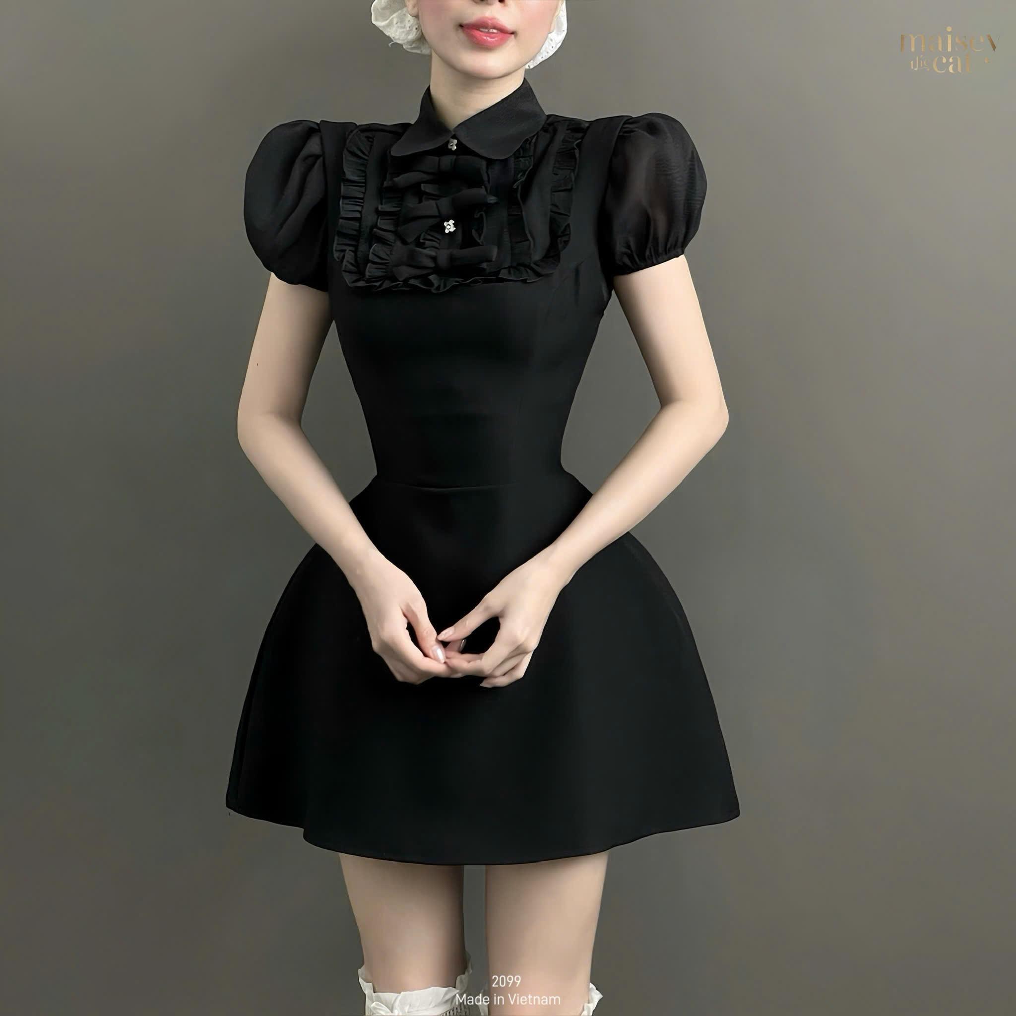 [MAISEY 2099] SET ÁO SƠ MI PHỐI ĐẦM XOÈ CỔ U PHONG CÁCH TIỂU THƯ