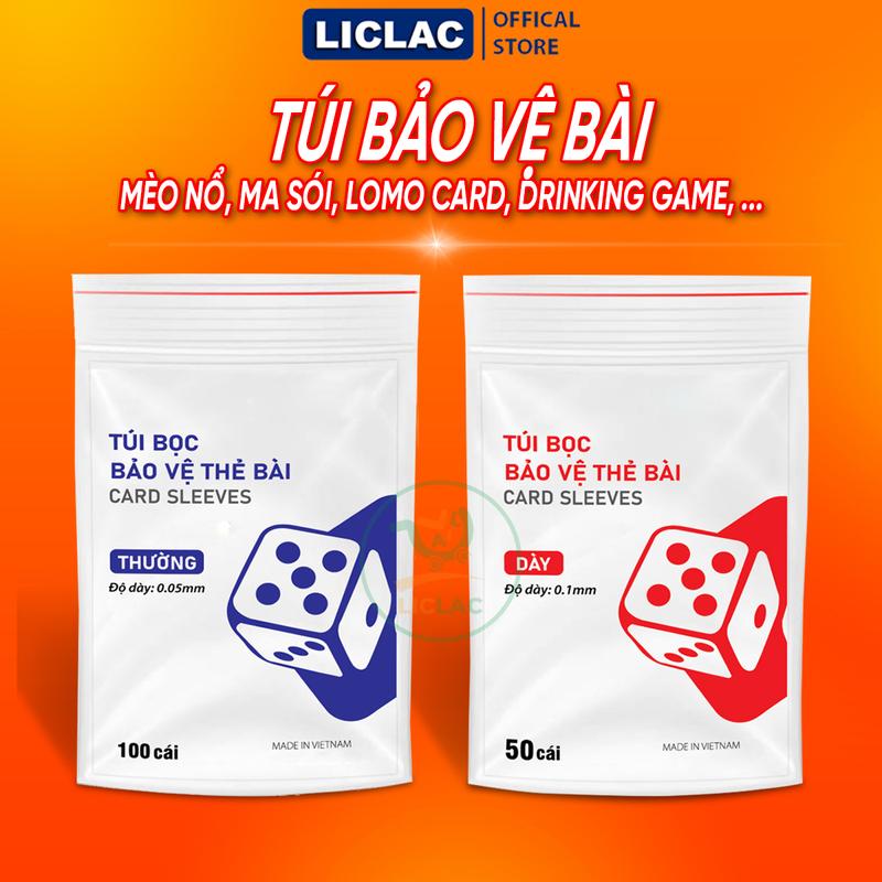 Xấp 100 túi bọc bài Uno Ma Sói Mèo Nổ Lomo Card Meme ĐỦ SIZE - Sleeves - Bao kiếng bảo vệ lá bài (LOẠI DÀY)