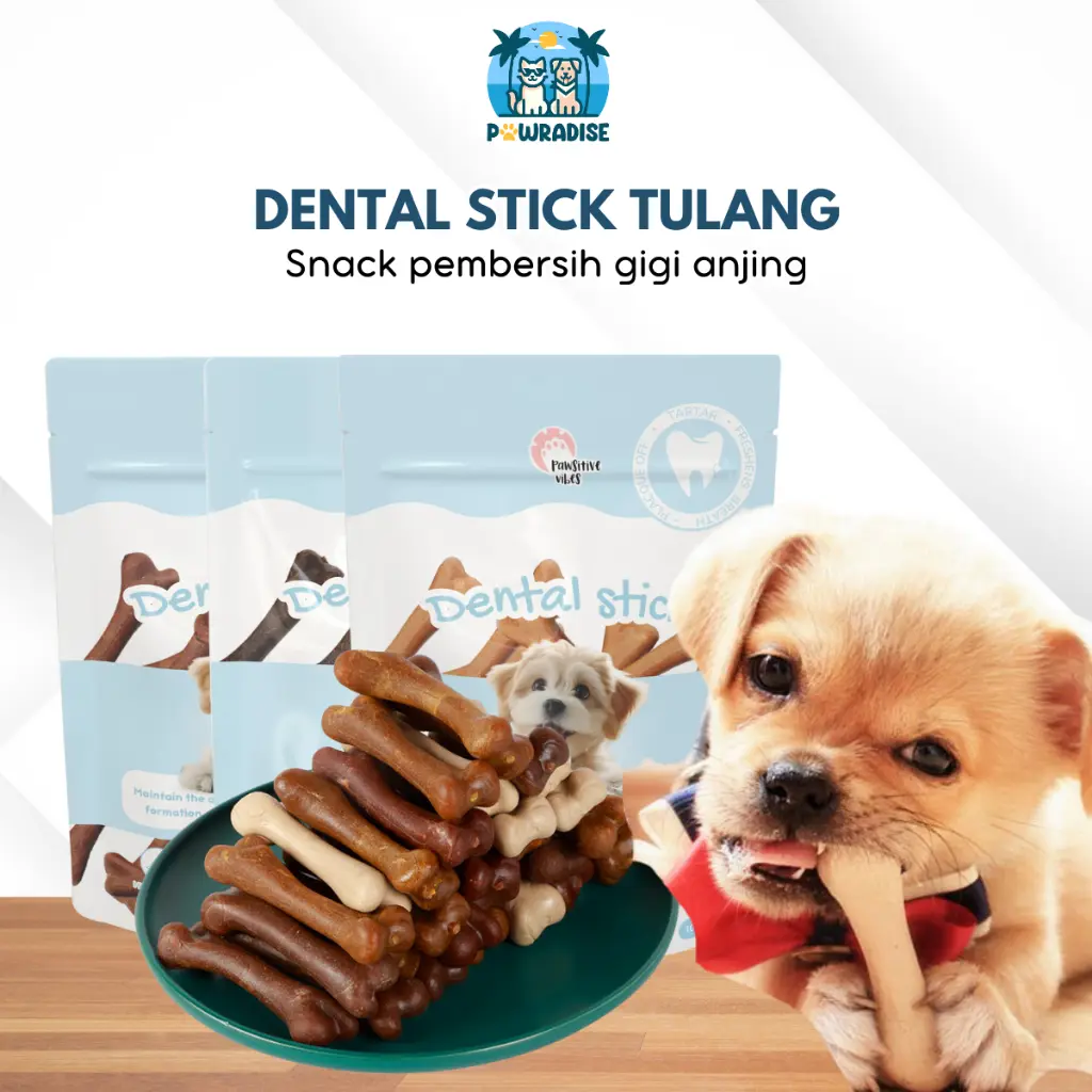 Dental Stick - Snack Anjing Dental Chew Pembersih Karang Gigi Penghilang Bau Mulut - Dentalstick untuk Anjing - Penghilang Bau Mulut  - Dentalstick Snack untuk Anjing - Dog Treats - Snack Anjing