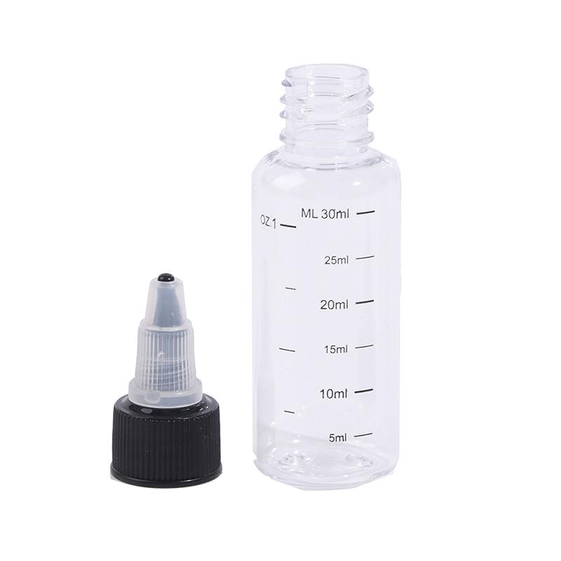 Product Introduction of 30ml-250ml Plastic PET Liquid Capacity Dropper Bottles Pigment Ink Containers Transparent Organiser 25