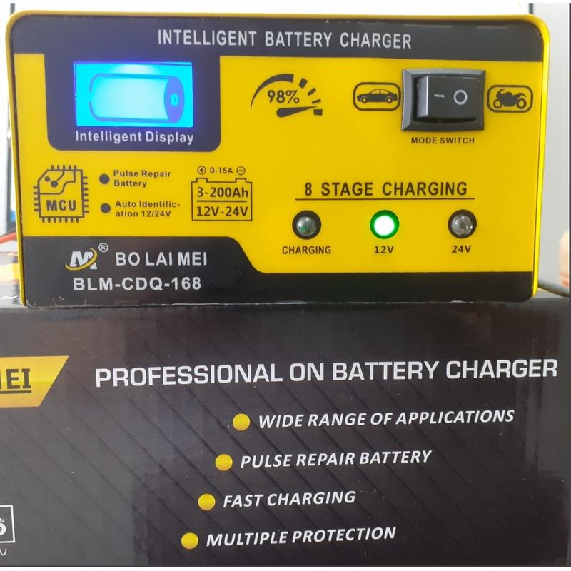 Sạc ắc quy 12v6A/24v3A đến 200ah, sạc bình ắc quy cho ô tô, xe máy thông minh tự ngắt khi đầy-Bolaimei 2021 Dụng cụ gia đình đa chức năng nghn212114 1