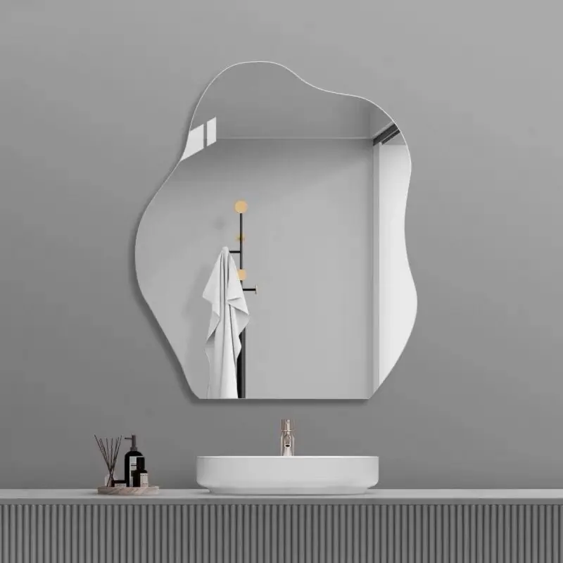 Acrylic Mirror Wall-mounted Self-adhesive Bathroom Soft Mirror Irregular Cloud Mirror Punch-free Dressing Table Fitting Mirror Lightweight Flexible Non-glass Mirror Tile