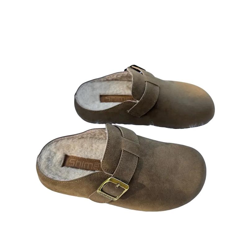 Sục da lộn lót lông đế bệt cao su non dẻo  Nữ ( 999-1)