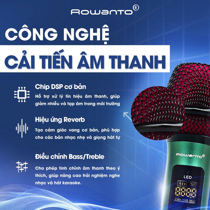 Mic Karaoke Trên Xe Hơi Rowanto Star Pro - Mic Hát Karaoke Không Dây Đa Năng - Công nghệ cải tiến ấm thanh đỉnh cao, chống hút, dung lượng pin lớn - [Bảo hành Chính hãng 12 tháng] 5