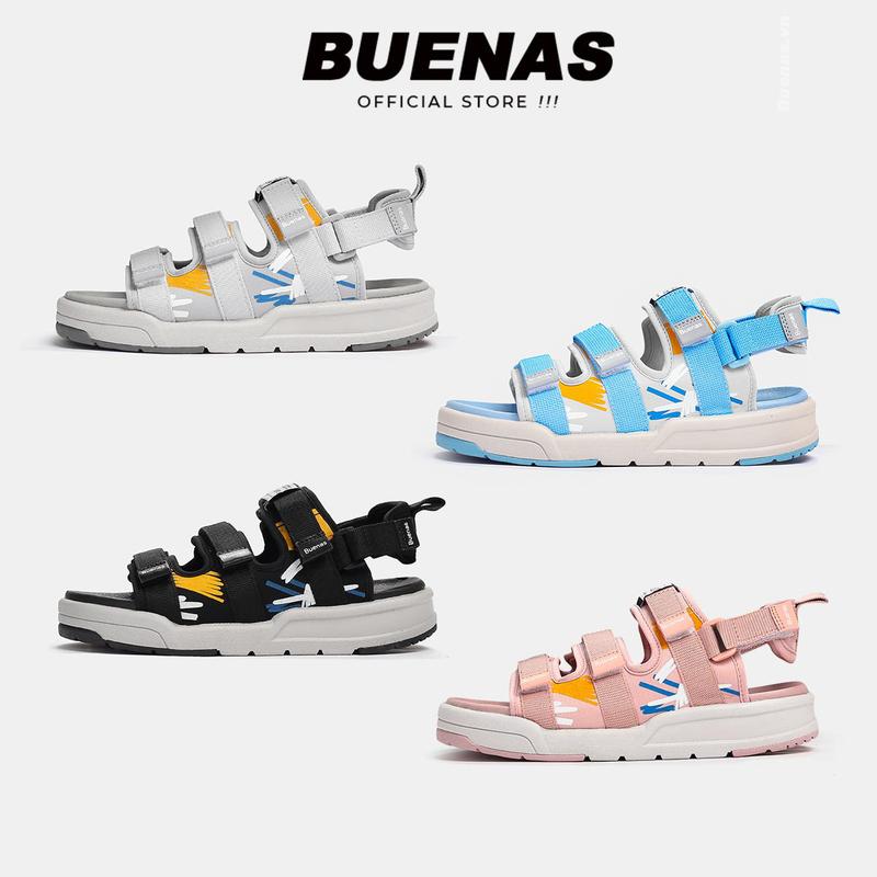 Giày sandal Buenas 6818 Crayon hoạ tiết vệt sơn - dép quai hậu nam nữ quai ngang đi học