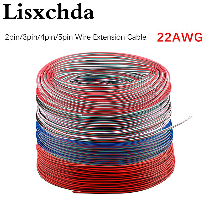 Cáp kết nối dây điện, 2 / 3 / 4 / 5 / 6pin, 22 AWG, chiều dài 5 / 10m, cho dải…