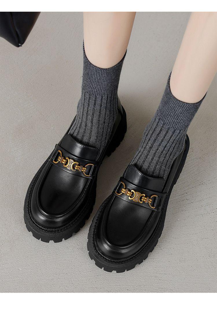 Product Introduction of Leather loafers inside and out all leather single shoes British style small leather shoes fashion single shoes Boy Footwear Office Closed Work Bedroom Comfort Breathable Tactical 11