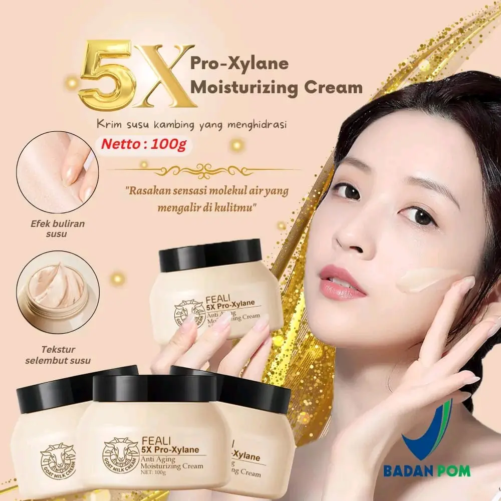 FEALI Moisturizer Cream and Goat Milk Anti-Aging Pelembab Wajah Memperbaiki Skin Barrier 5X Pro-Xylane