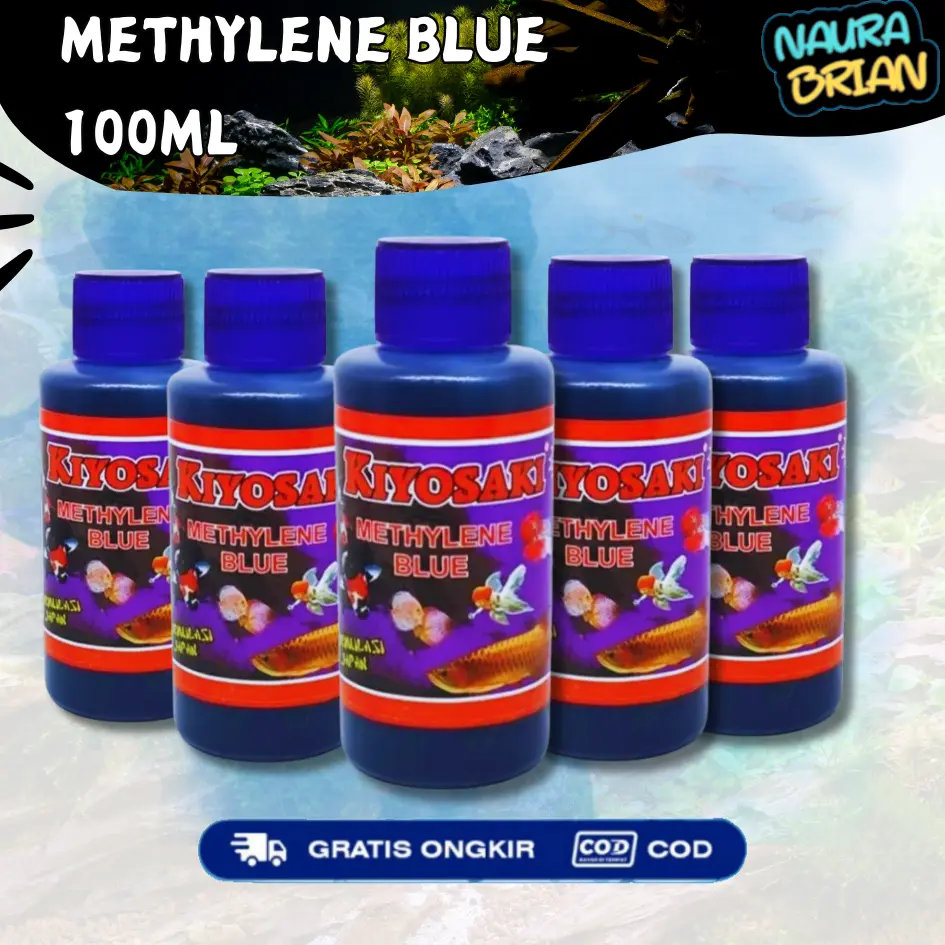 Obat Biru Methylene Blue Kiyosaki 100ml - Obat Jamur Ikan White Spot Parasit obat  jenuh obat ikan cupang biar ganas obat  biru