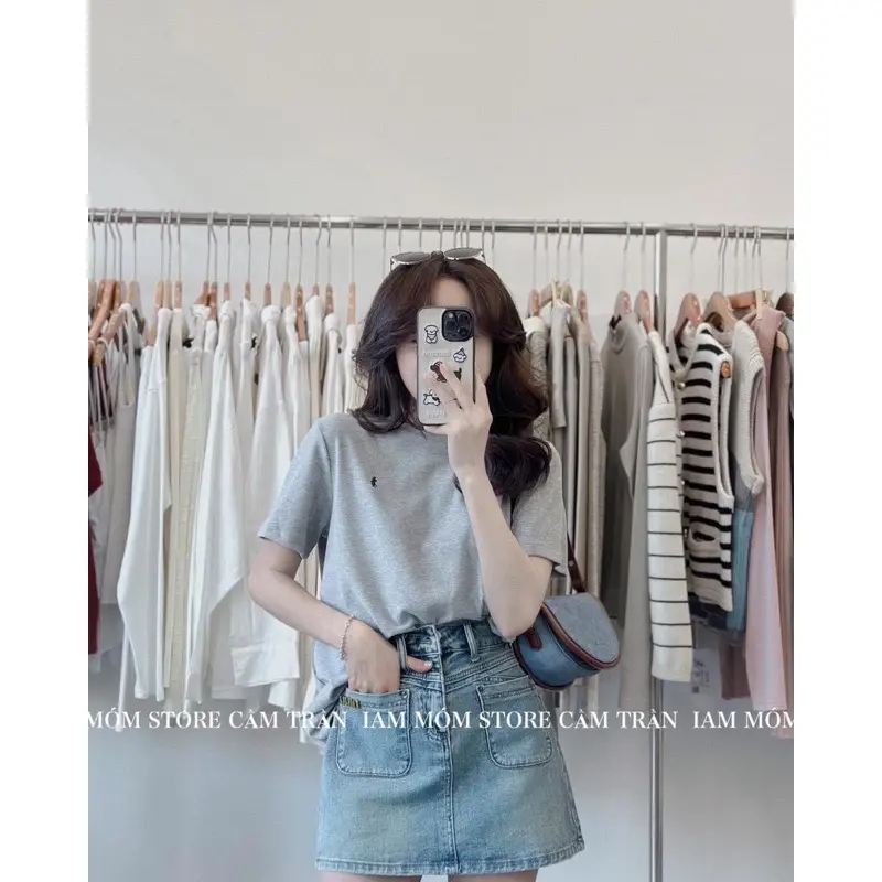 Áo phông mịn hình ngựa thêu hàng QC MISSDONG @Dottie
