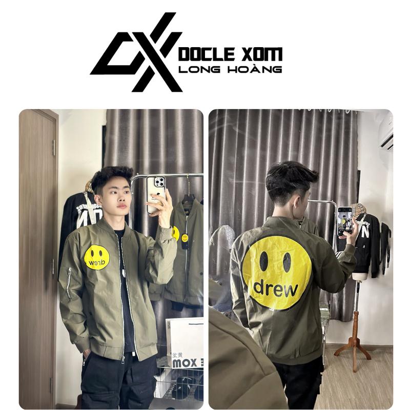 [ XẢ KHO ] - KHOÁC GIÓ bomber DX mặt cười HỌA TIẾT HÌNH IN CAO CẤP dày dặn 2 lớp - DX LONG HOANG GZ Jacket áo 1