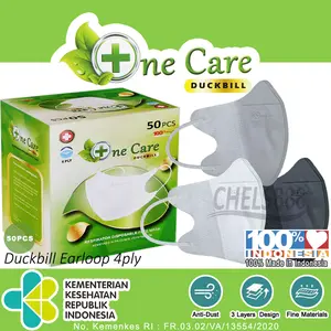 Masker Duckbill Earloop One Care Masker Earloop 4 ply 50 pcs